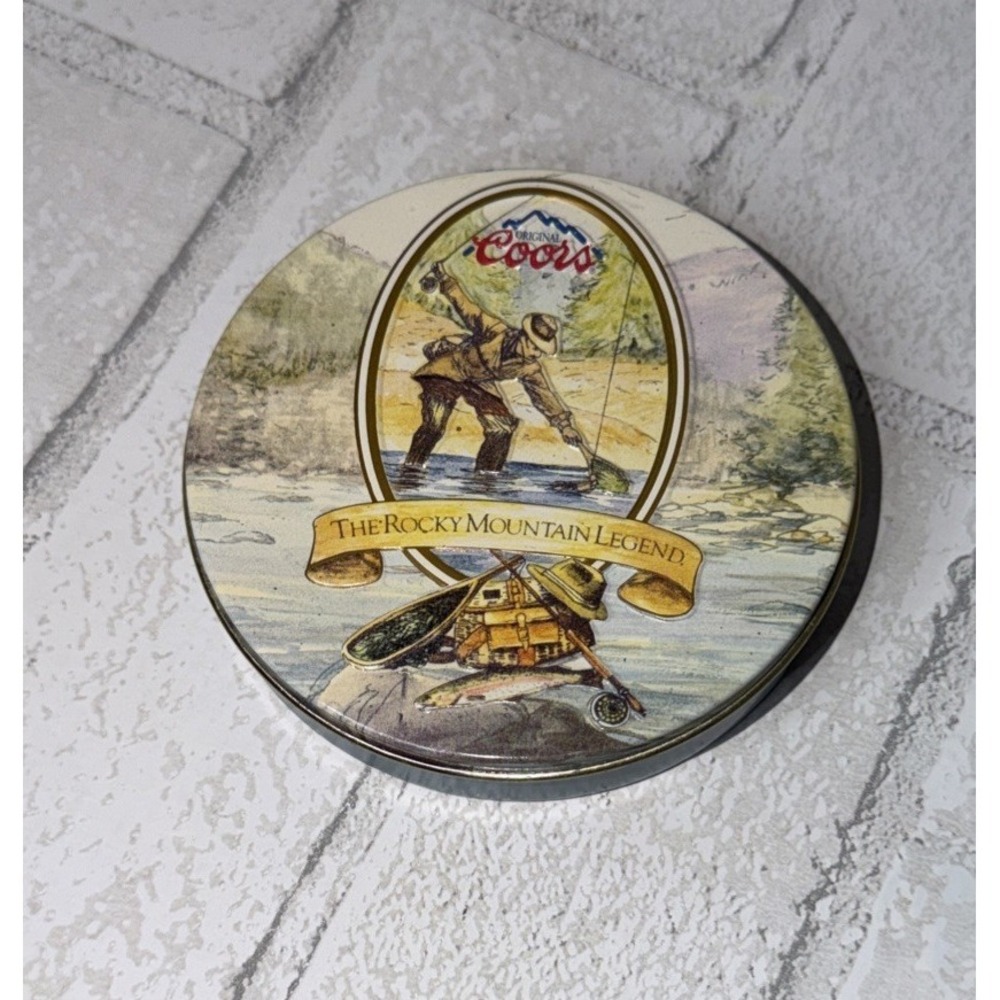 Vintage 1993 4Coors Beer The Rocky Mountain Legend Series Fishing Drink Coasters